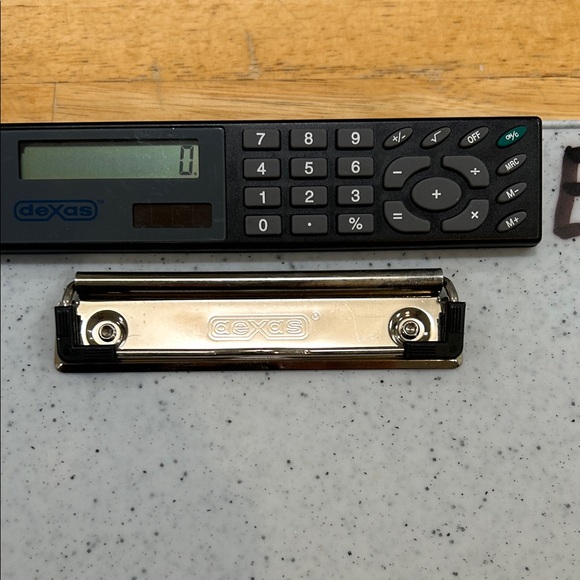 Dexas White Clipboard with Solar Calculator & Inside Storage & Handle - Picture 11 of 14